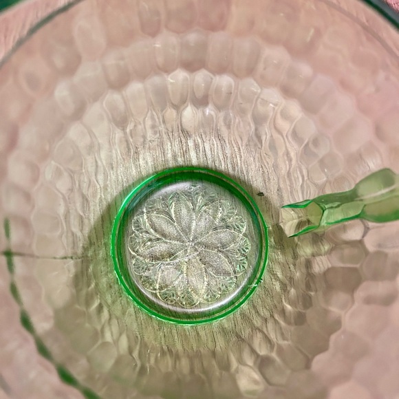 Vintage Small Uranium Depression Glass Pitcher - Picture 2 of 8